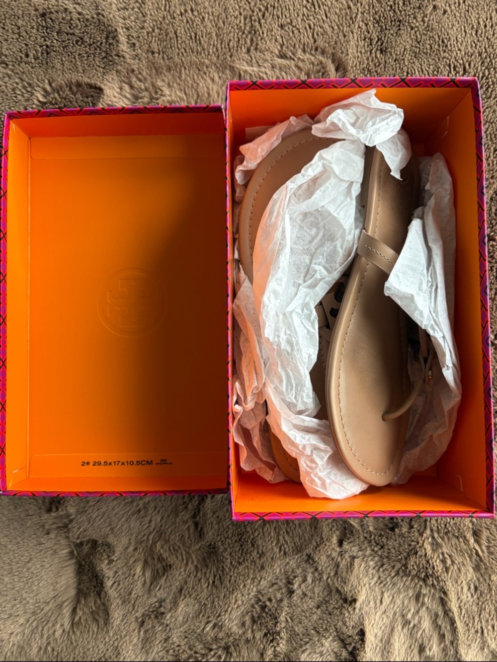 Tory Burch Light Makeup Leather Miller Thong Sandals - Picture 5 of 5